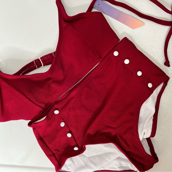 MOLYBELL Women Two Piece Bikini Set Padded Tummy Control High Waist small new - Picture 2 of 6